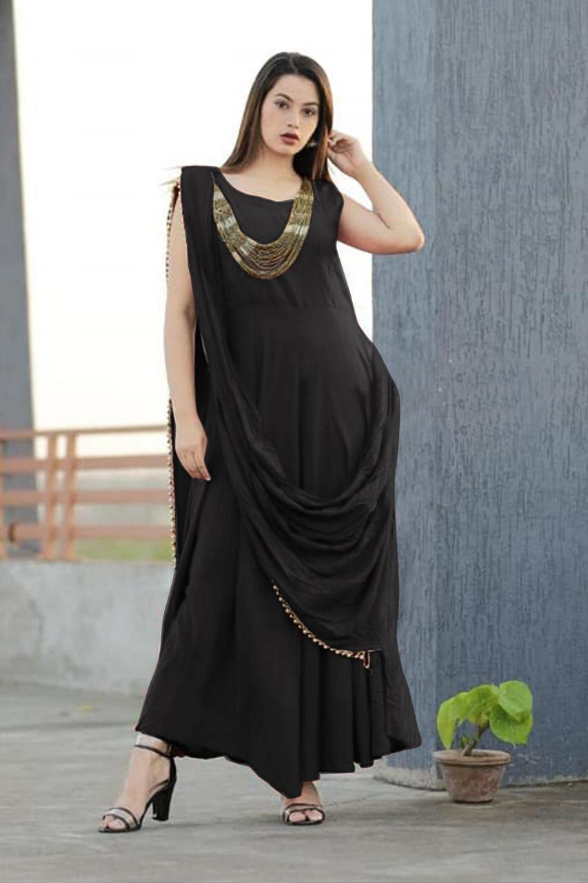 Buy Designer Party Wear Rayon Indo Western Dress For Women Online at Best Prices on UdaipurBazar 