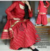 Chanderi Silk Stitched Sharara Suit Red