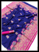 Banarasi Silk Weaving Saree in Dark Blue