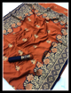 Banarasi Silk Weaving Saree in Dark Brown