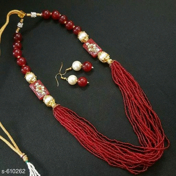 Bead Women's Jewellery Set in Red Color