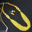 Fashion Beads Necklace Set in Yellow Color
