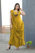 Buy Designer Party Wear Rayon Indo Western Dress in Yellow Color