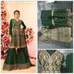 Party Wear Georgette Palazzo Suit With Embroidery Work in Green Color