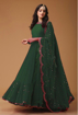 Buy Women's Georgette Semi-Stitched Gown With Foil Mirror Work in  Green Color on UdaipurBazar.com