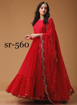Buy Women's Georgette Semi-Stitched Gown With Foil Mirror Work in  Red Color on UdaipurBazar.com
