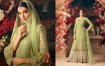 Buy Faux Georgette Palazzo Suits, Embroidery Palazzo Suits, Faux Georgette Salwar Kameez  in Green Color on UdaipurBazar.com