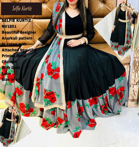 Buy Beautiful Designer Anarkali Pattern Selfie Kurtis Online at Best ...