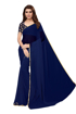 Buy Navy Blue Color Chiffon Sarees With Light Border Online at Best Prices on UdaipurBazar.com