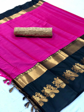 Buy Purple Cotton Silk Sarees with Running Blouse Online at Best Prices on UdaipurBazar.com