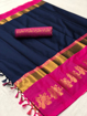 Buy Cotton Silk Sarees with Running Blouse in Violet Color Online at Best Prices on UdaipurBazar.com