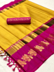 Buy Cotton Silk Sarees with Running Blousein Yellow Color Online at Best Prices on UdaipurBazar.com