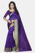 Buy Violet Cotton Silk Sarees with Wide Border Online at Best Prices on UdaipurBazar.com