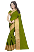 Buy Green Color Cotton Silk Sarees with Wide Border Online at Best Prices on UdaipurBazar.com