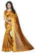 Buy Gold Color Cotton Silk Sarees with Wide Border Online at Best Prices on UdaipurBazar.com