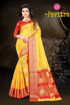 Buy Manipuri Silk Weaving Butta in Yellow Saree with Contrast Colour Zari Pallu Online at Best Prices on UdaipurBazar.com