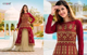 Buy Red Color Designer Party Wear Gowns Full Sleeves Semi Stitched