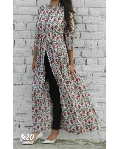 Ladies Cotton Printed Long Short Kurtis, Size: S - XXL at Rs 799 in Jaipur