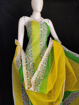 Kota Doria Printed Cotton Suit in Yellow/Green Color