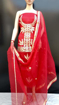 Buy Women's Cotton Kota Doria Gota Patti Work Suit Red Color