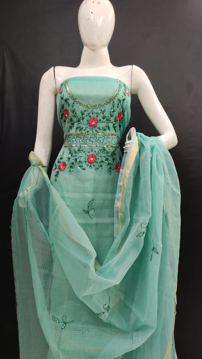 Picture of Kota Doria Cotton Handwork Suits Dress Material