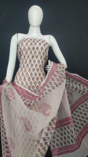 Pure kota doria printed kurta with dupatta