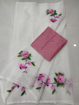 Kota doria embroidery saree with blouse piece 
