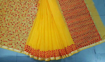Kota doria cotton saree with thread work design with blouse.