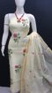 Kota Doria Dress Material With Embroidery Work - Off White