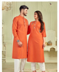 Couple dress in orange