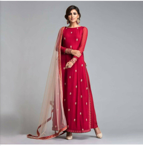 Embroidered Georgette Kurti Dress Material