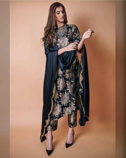 Indian Pakistani Georgette New Kurti Suit Kurta Pant Dupatta