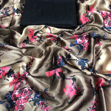 Japan crepe saree with digital print