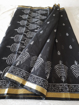 Kota Doria block print sarees black