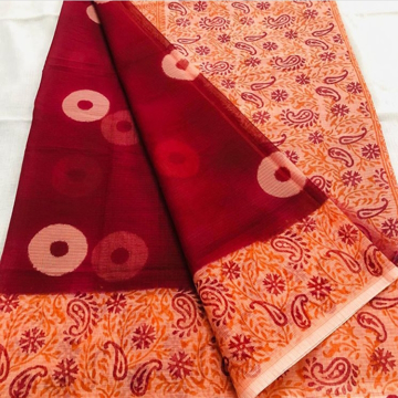Hand block printed sarees