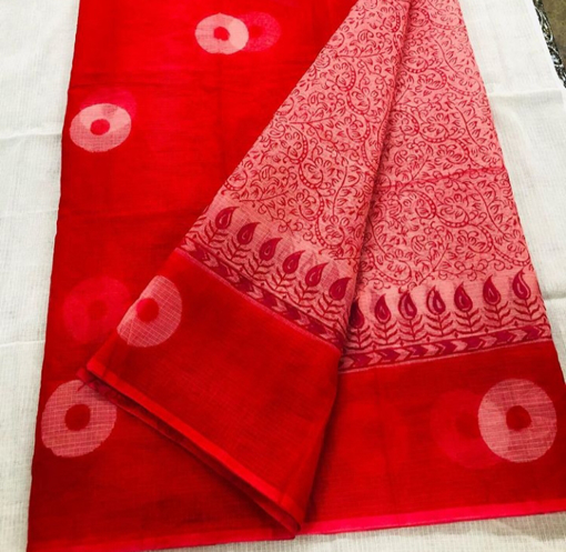  Hand block printed sarees for women 
