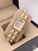 Chanel White Analog Watch with gold chain