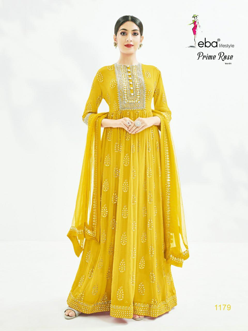 evening gown with dupatta