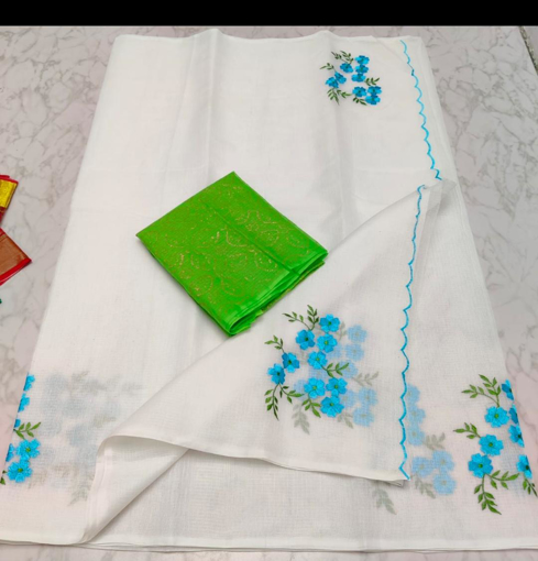 Pure Kota Doria Sarees with embroidery work