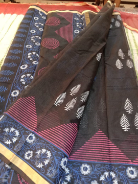 Kota handblocked print sarees for summers