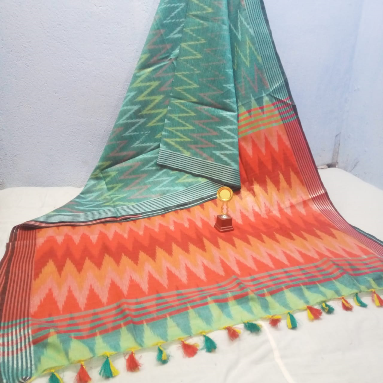 Latest Ikkat print cotton saree for summers online at best price at