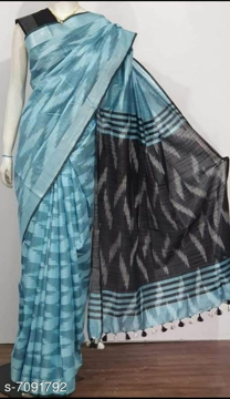 Cotton Ikkat sarees for summers - blue