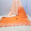 Cotton Ikkat sarees for summers in shades of orange - white