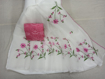 Kota Doria Saree with Floral Embroidery Online - White