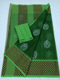 Dark Green Kota Doria Block Print Saree
