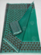Sea Green Kota Doria Block Print Saree