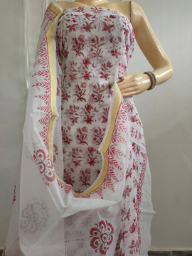 Kota Doria Cotton Printed Unstitched Suits Dress Material