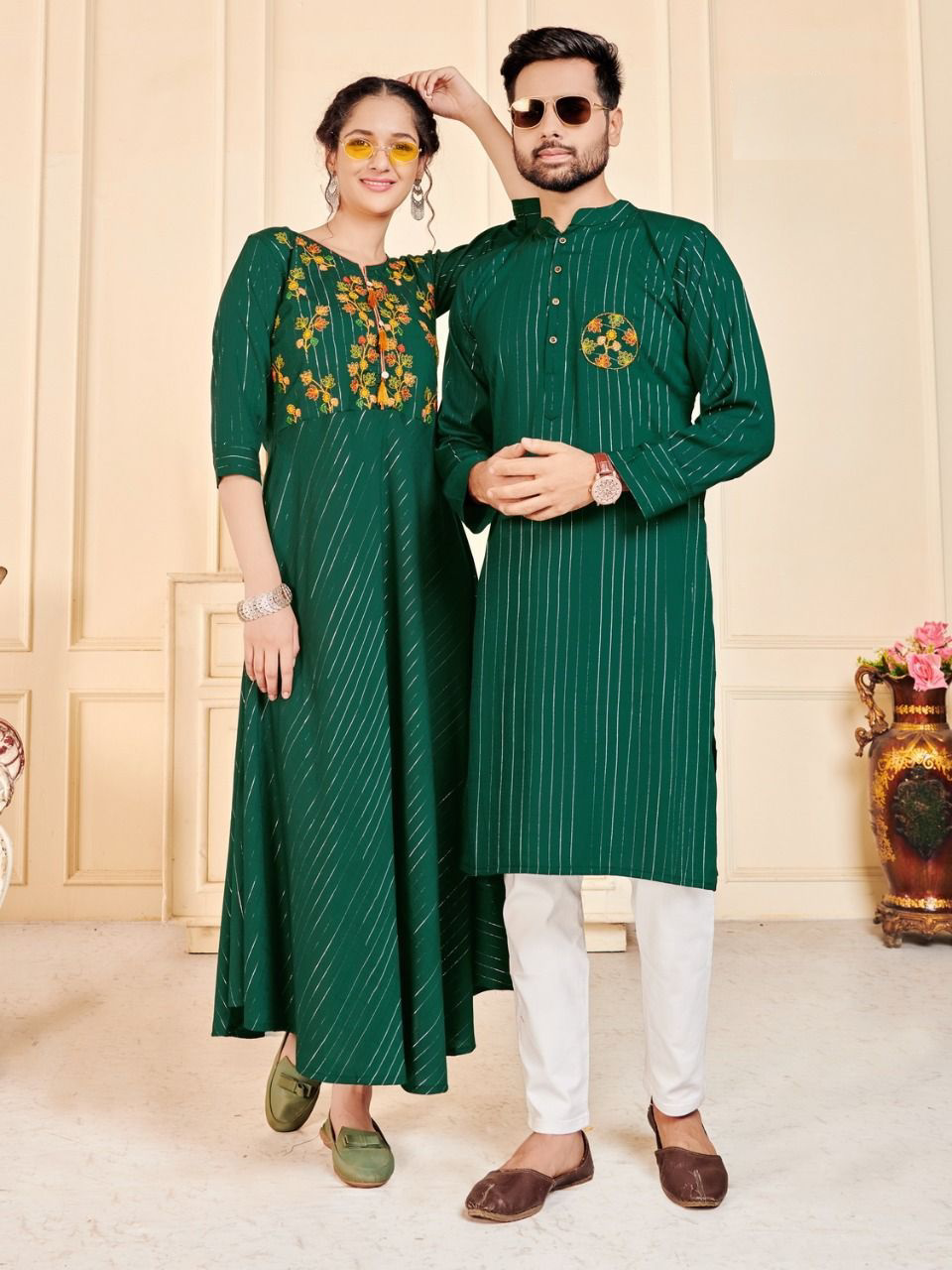 Matching dress for couples, Lady's gown and Kurta Pajama Shop online