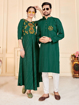 Matching dress for couple (Green Ladies Gown & Kurta pajama)