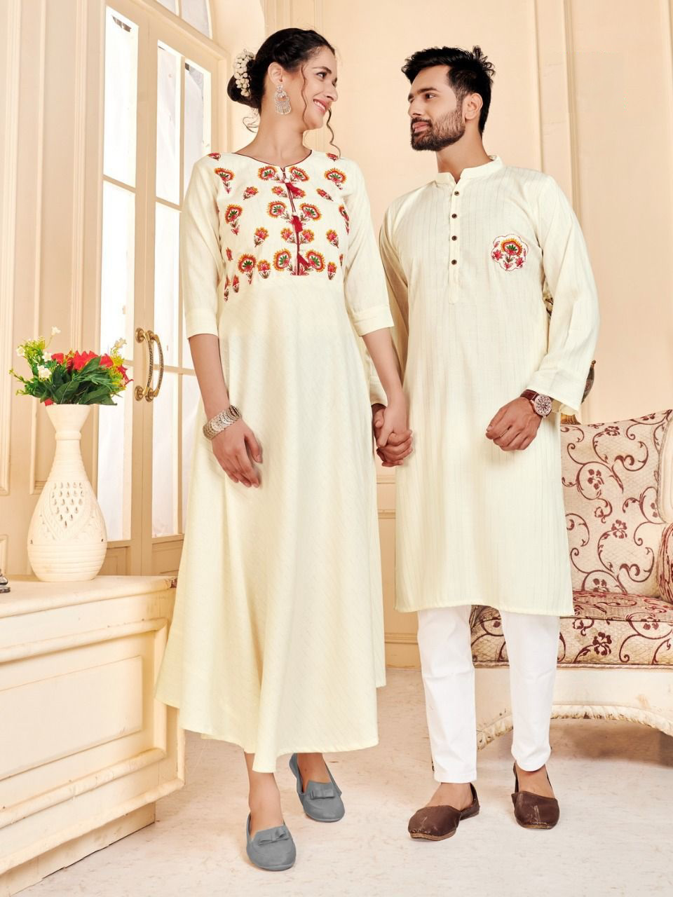 Matching dress for couples, Lady's gown and Kurta Pajama Shop online
